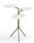 Alpine - Accent Table - Brass / White