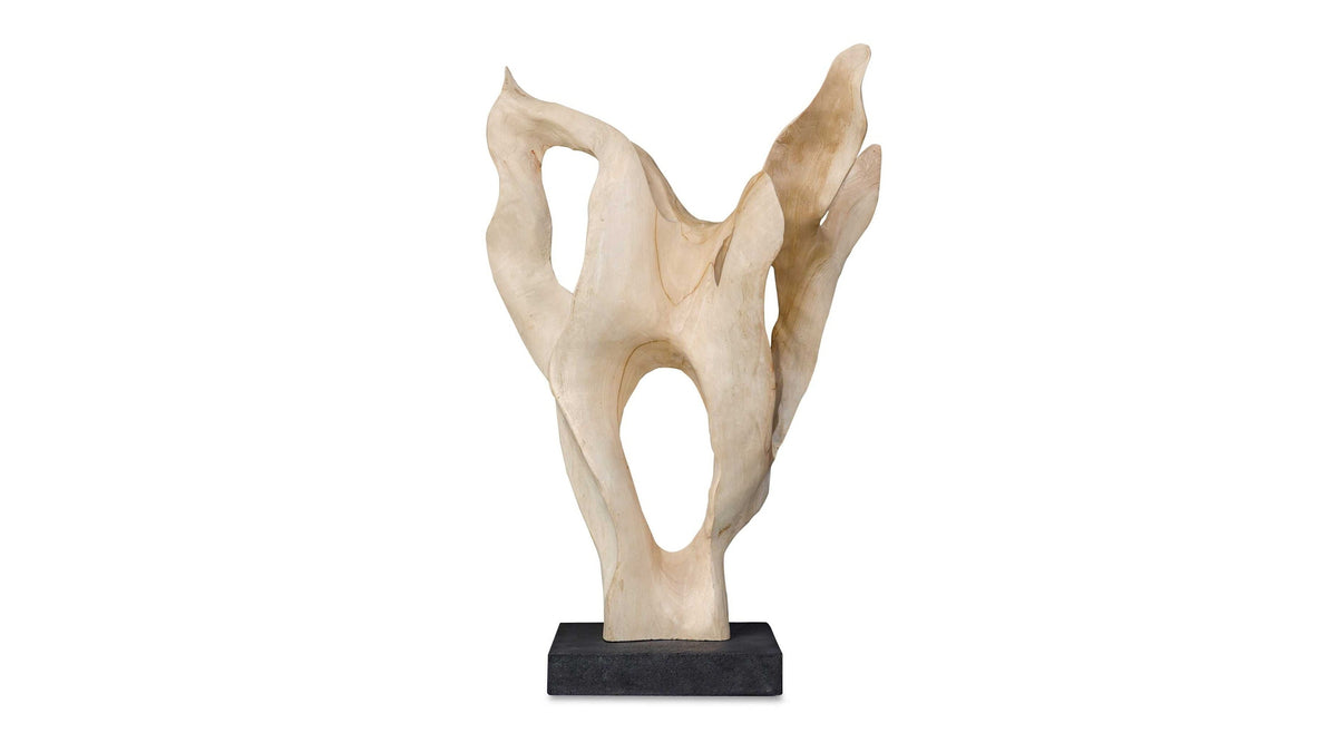 Hollow Form - Indoor-Outdoor Teak Sculpture - Woodtone