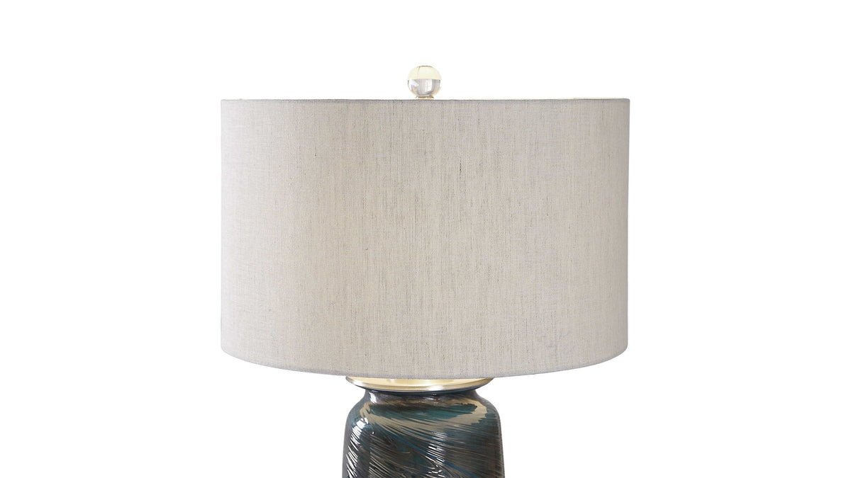 Olesya - Swirl Glass Table Lamp - Blue