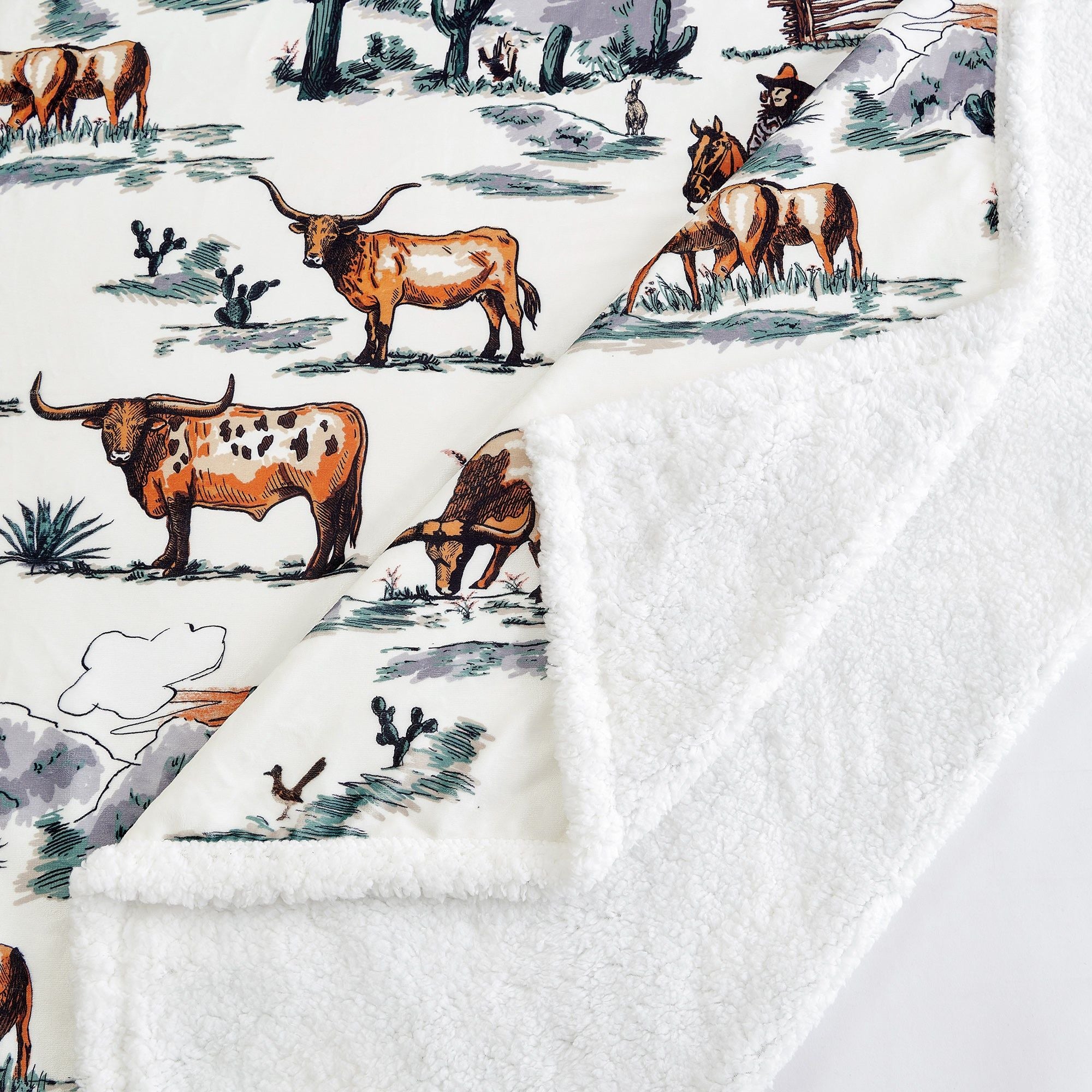 Campfire - Ranch Life Western Toile Campfire Sherpa Throw 6 Per Carton - Duffle Bag