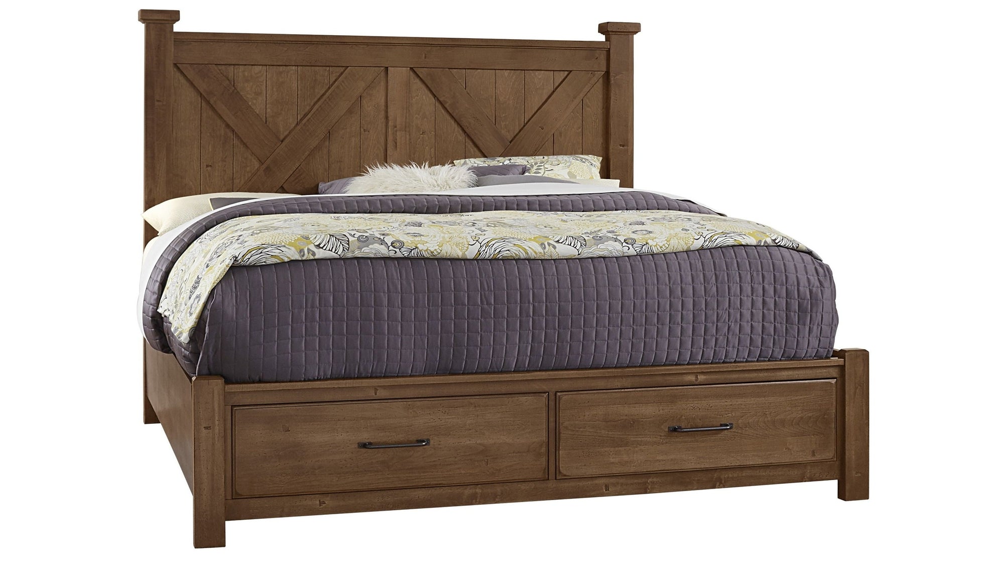 Cool Rustic - X Bed With Storage Footboard