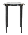 Kennington - Round Glass Accent Table - Black / Brass / Bronze