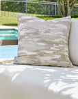 Abstract Waves - Outdoor Pillow - Brown