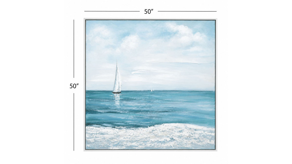 Drifting Framed Canvas - Blue