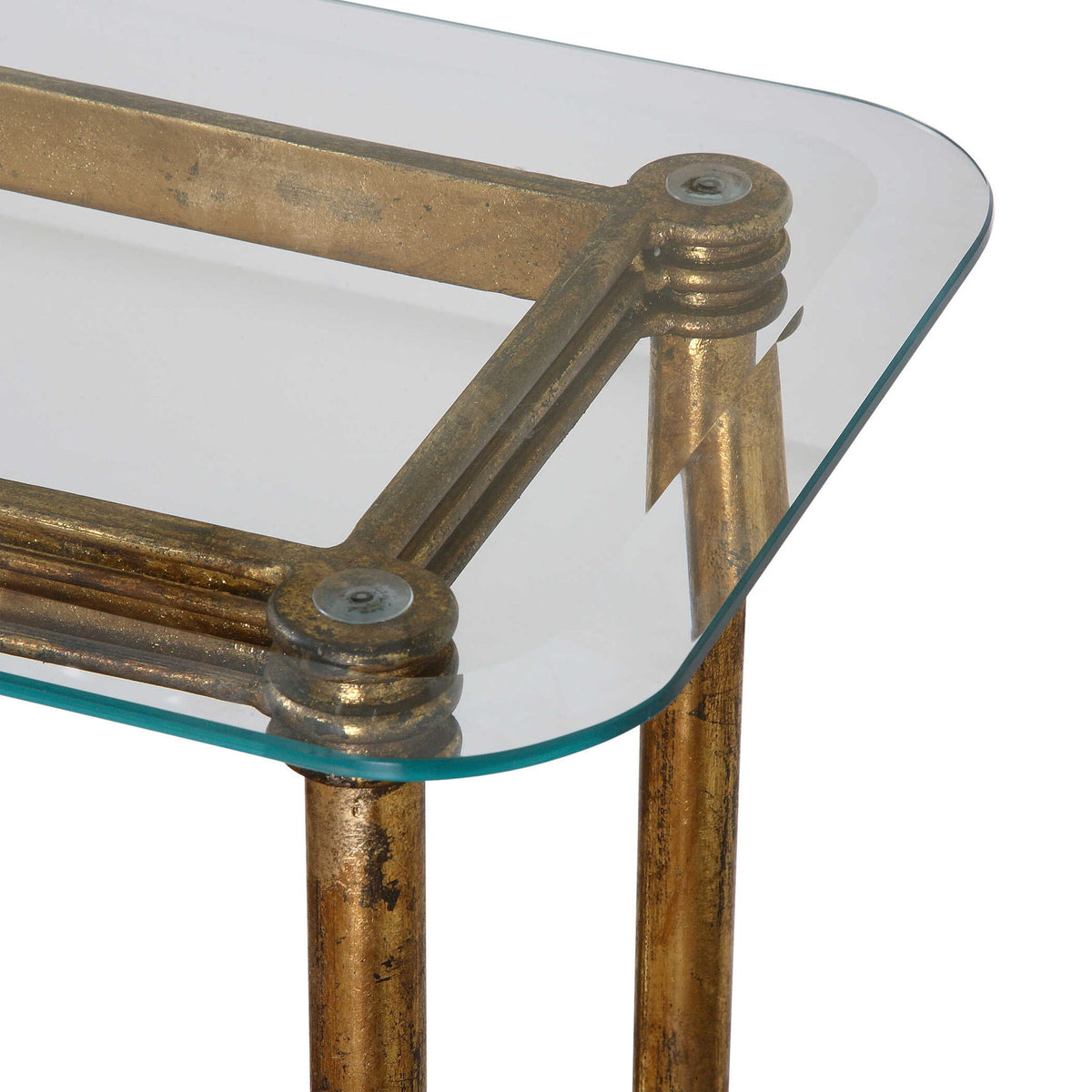 Elenio - Glass Console Table - Gold