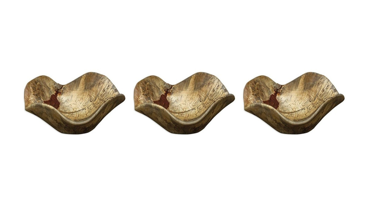 Tamarine - Wood Wall Art Set of 3 - Light Brown