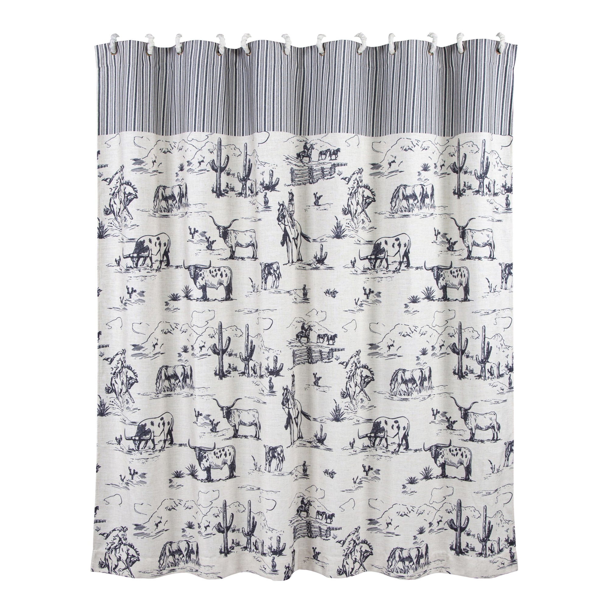 Ranch Life - Shower Curtain - White / Black