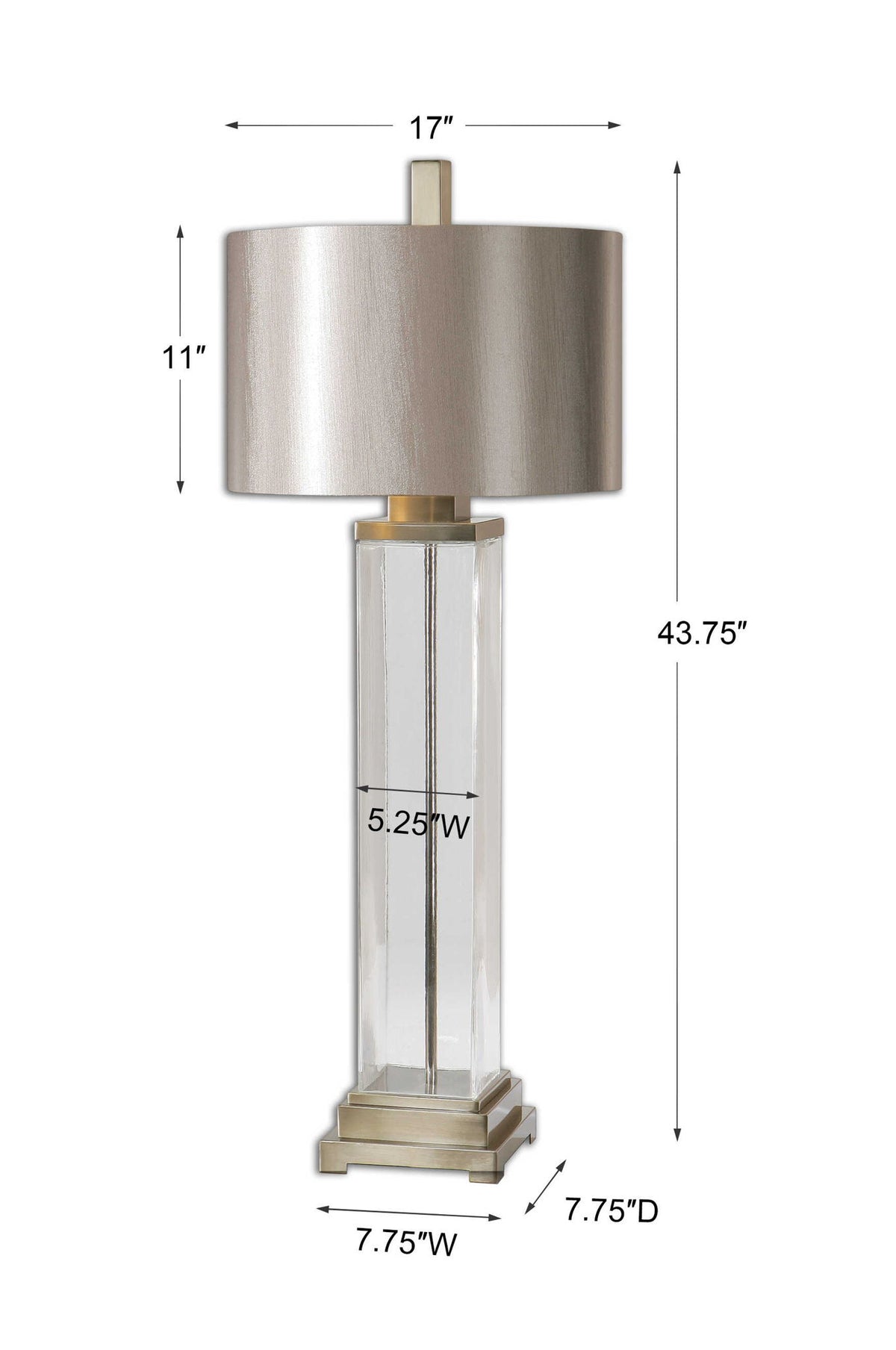 Drustan - Clear Glass Table Lamp - Silver