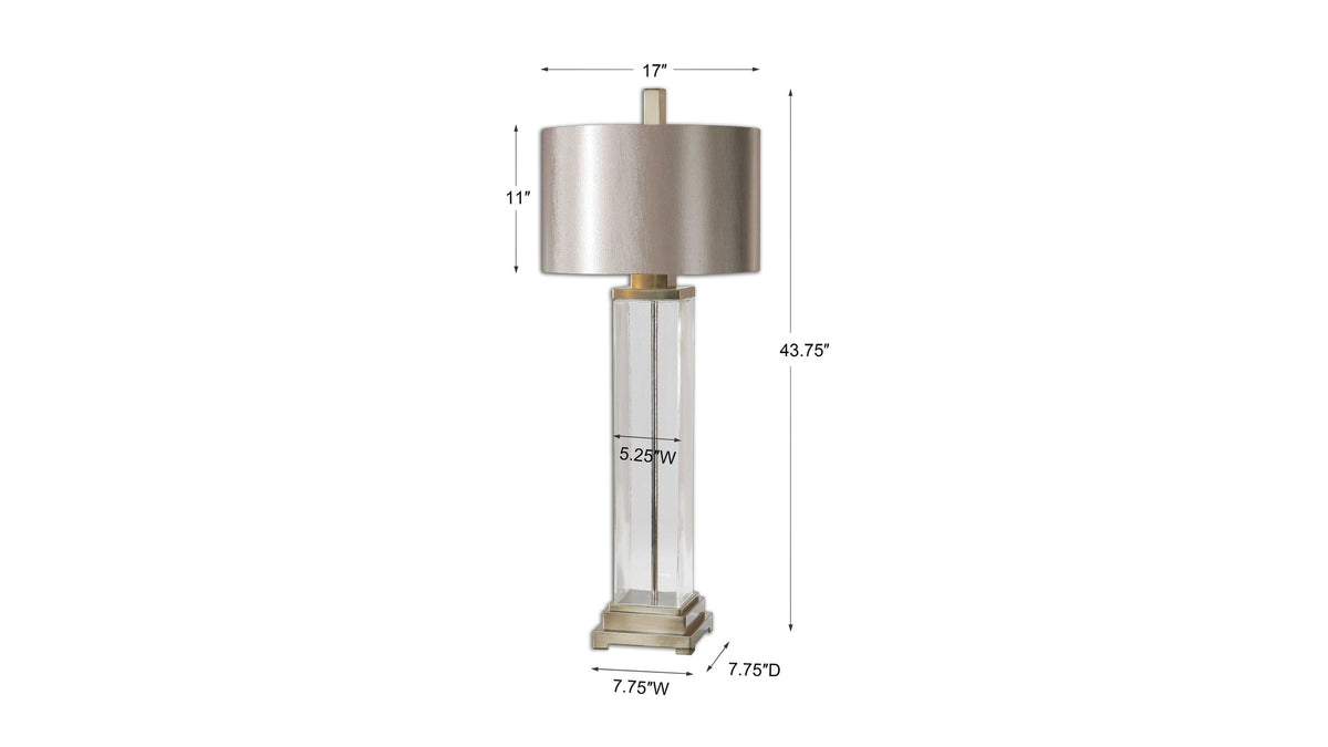 Drustan - Clear Glass Table Lamp - Silver