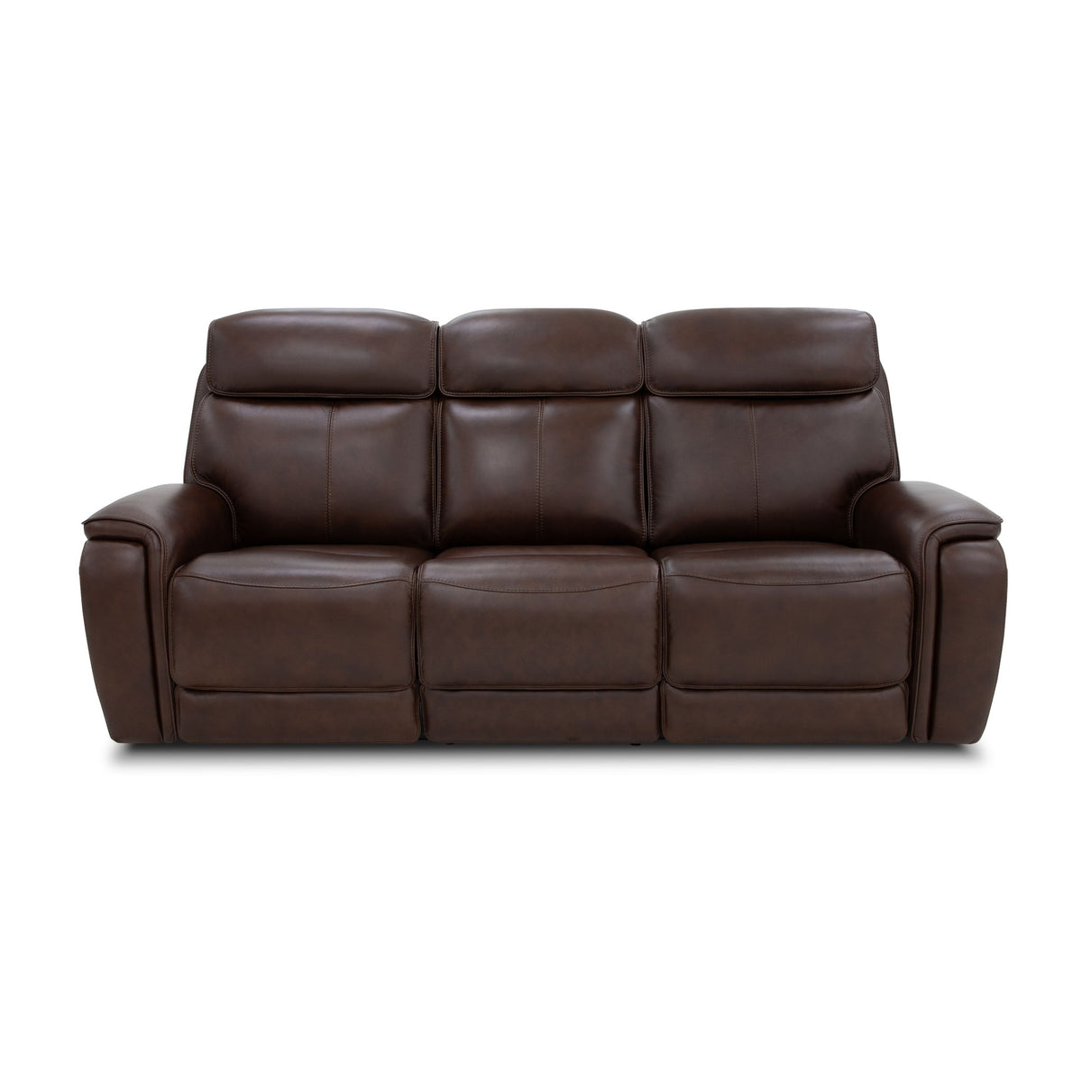 Walker - Power Reclining Sofa With Console, Power Headrest &amp; Lumbar - Dark Brown