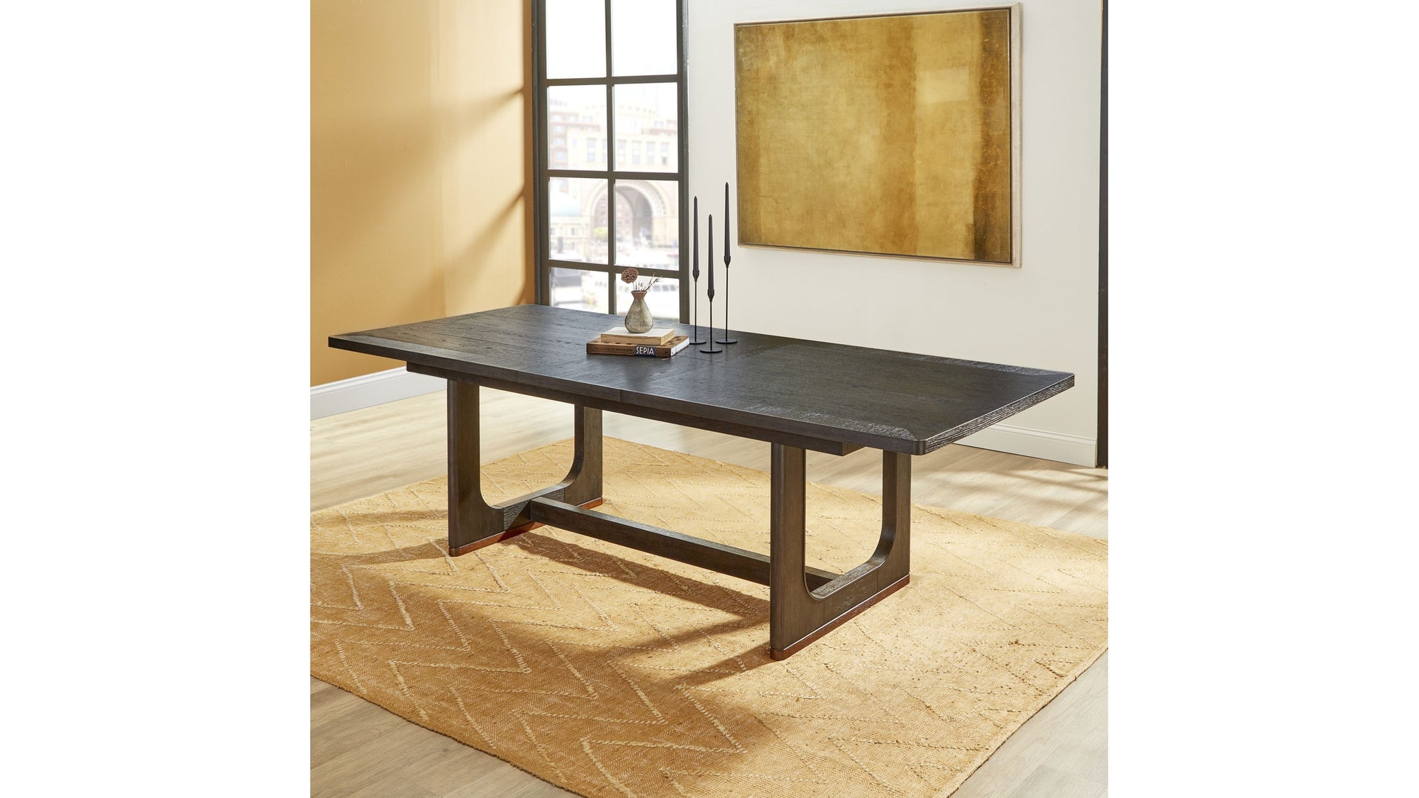 Waterfall - Rectangular Dining Table - Deep Ebony