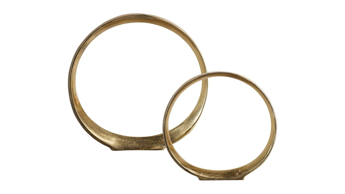 Jimena - Ring Sculptures Set of 2 - Gold