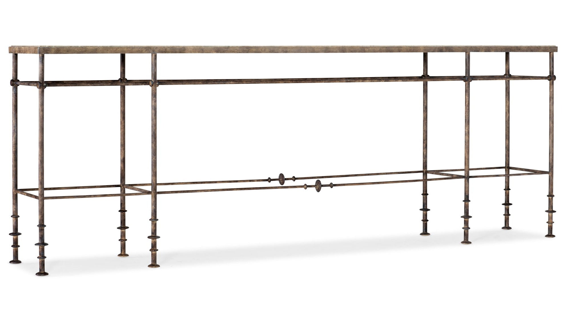 La Grange - St. James Metal And Stone Console - Dark Brown
