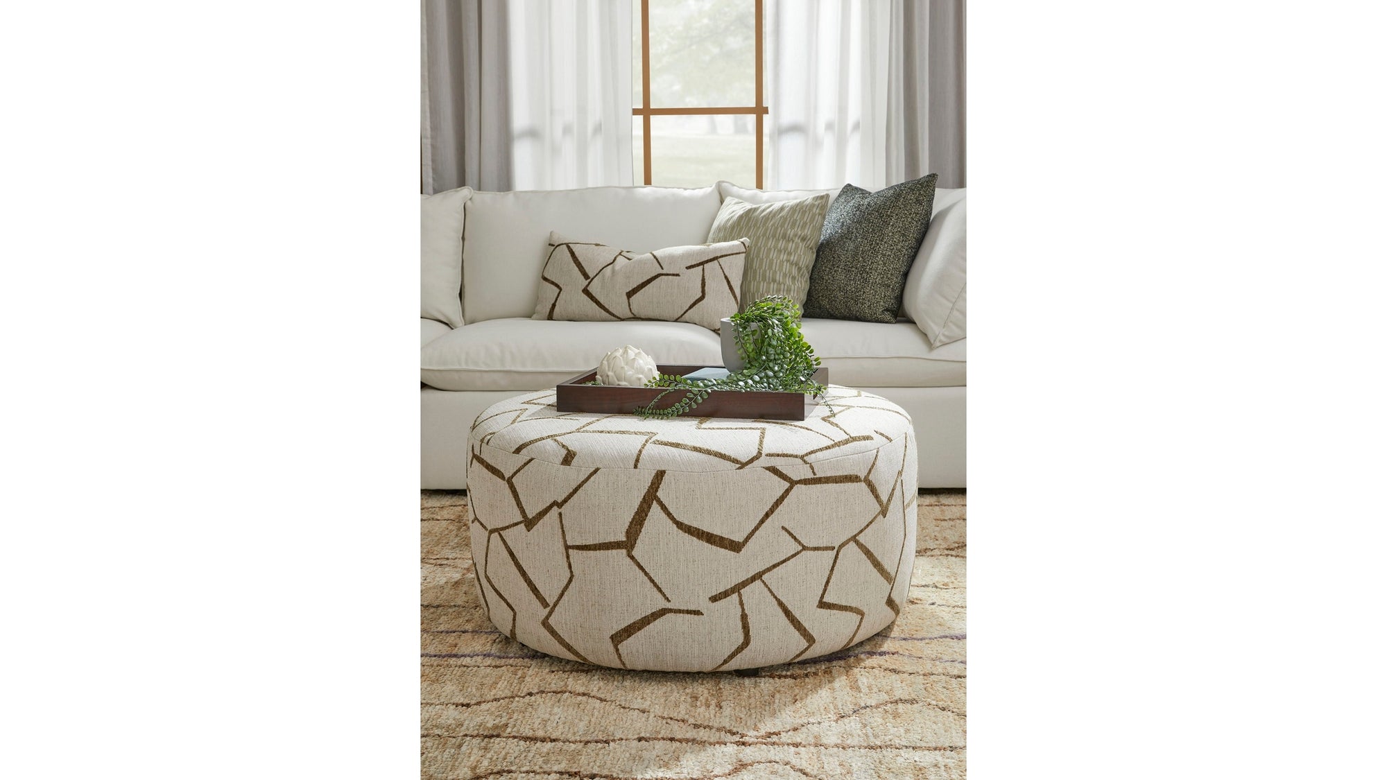 Avalon - Fabric Stationary Cocktail Ottoman