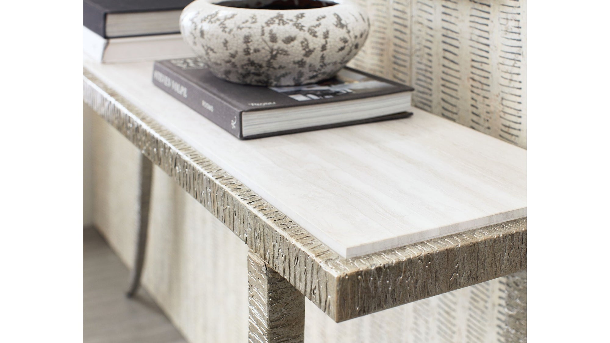 Melange - Sabre Console Table - Pearl Silver