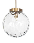 Gaia - 1 Light Watered Glass Pendant - Brass