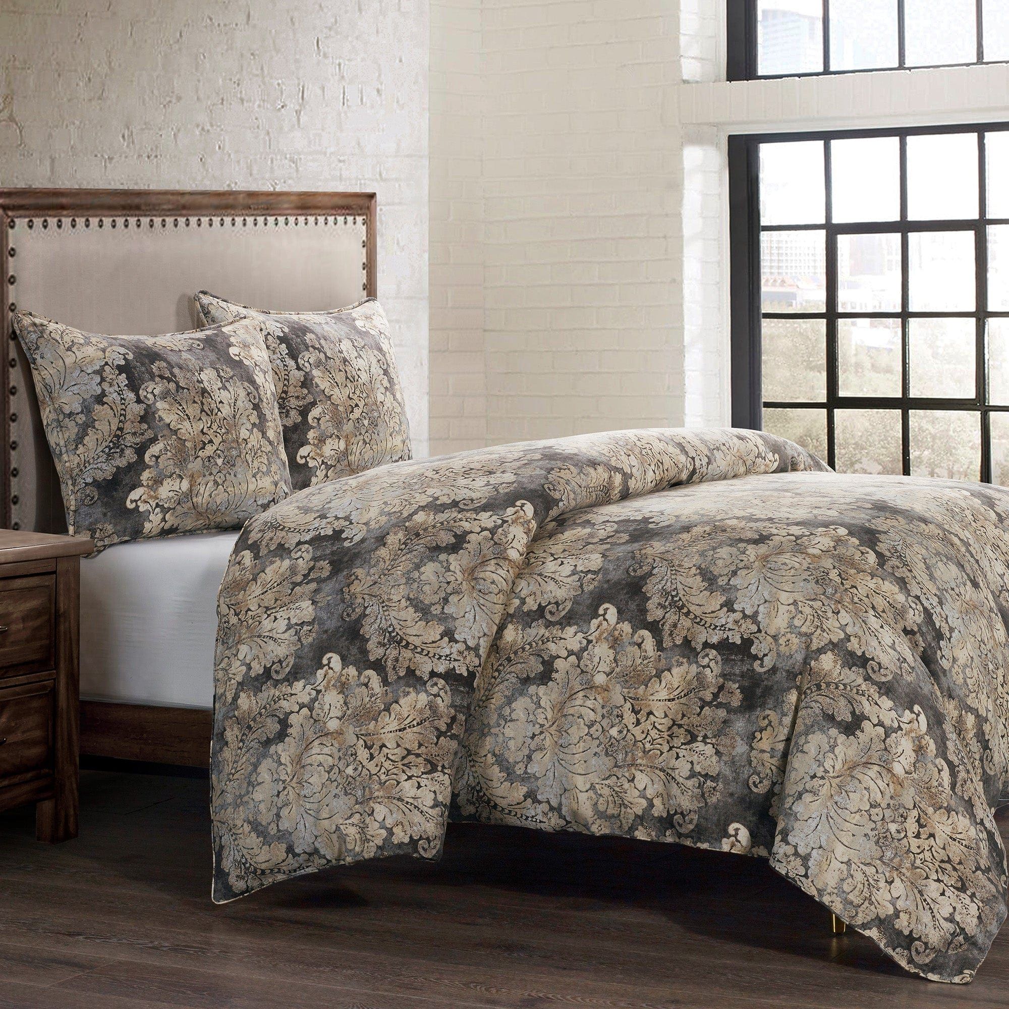 Victoria - King Washed Linen Comforter Set (Set of 3) - Multi Color