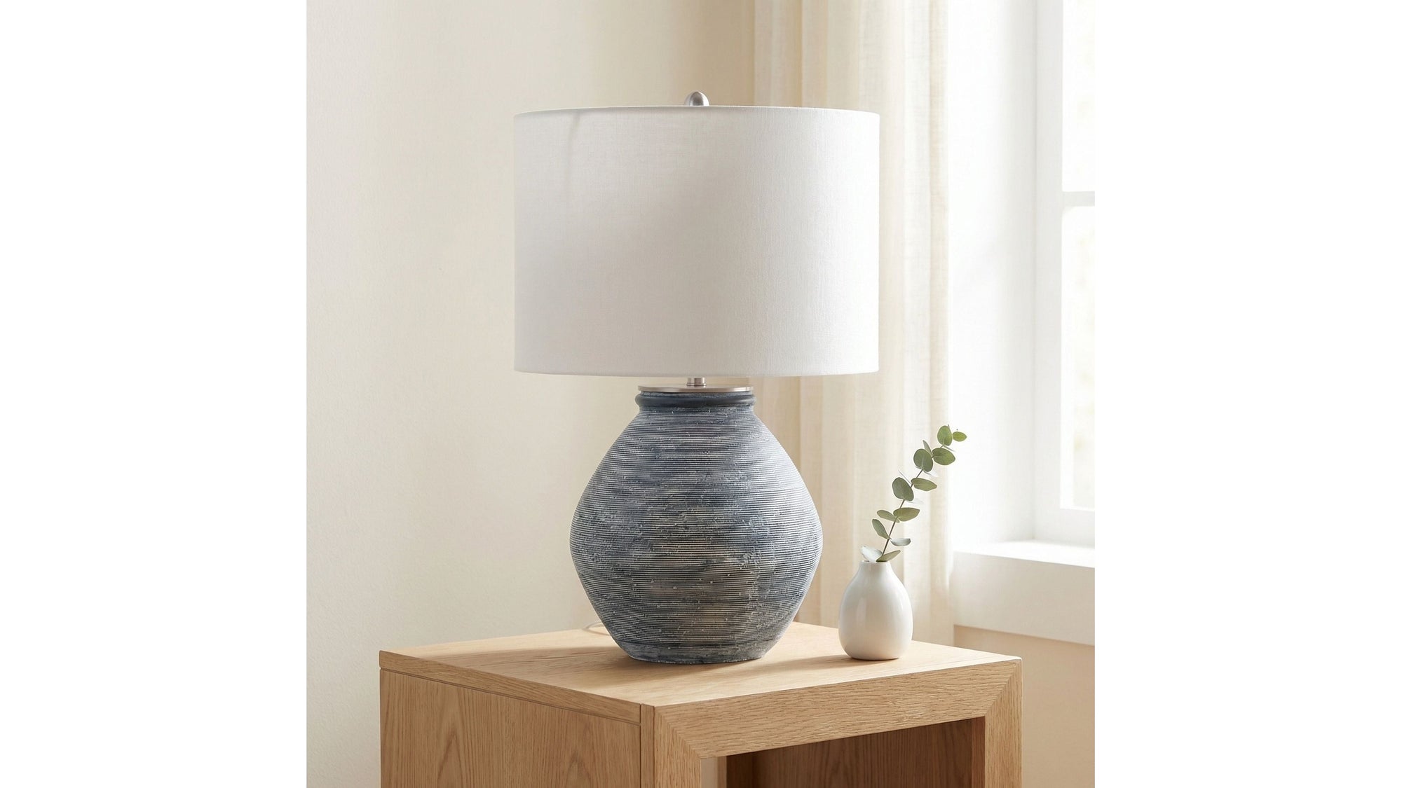 Midlands - Table Lamp - Blue / White