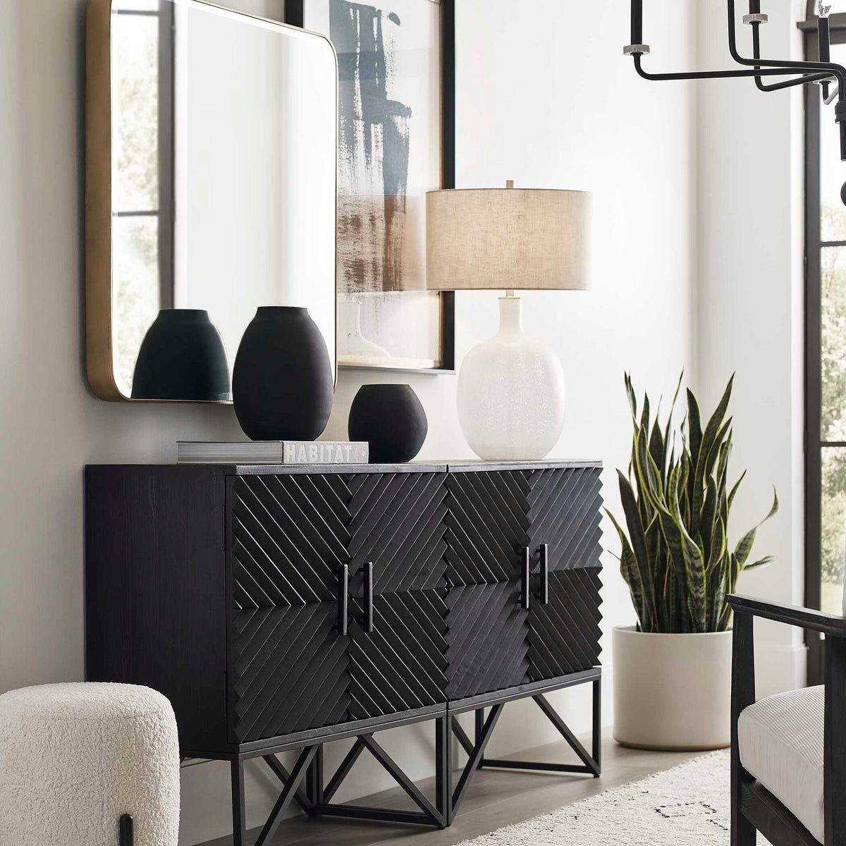 Hearth - Matte Black Vases (Set of 3)
