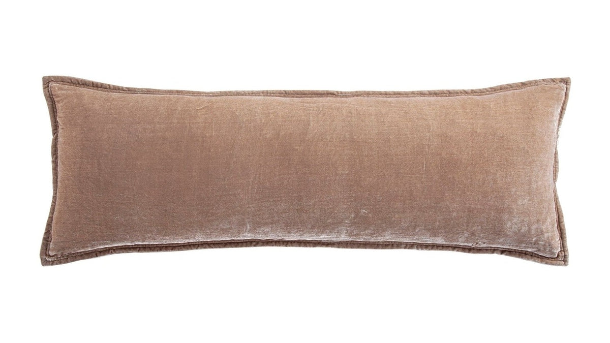 Stella - Faux Silk Velvet Long Lumbar Pillow - Dusty Rose