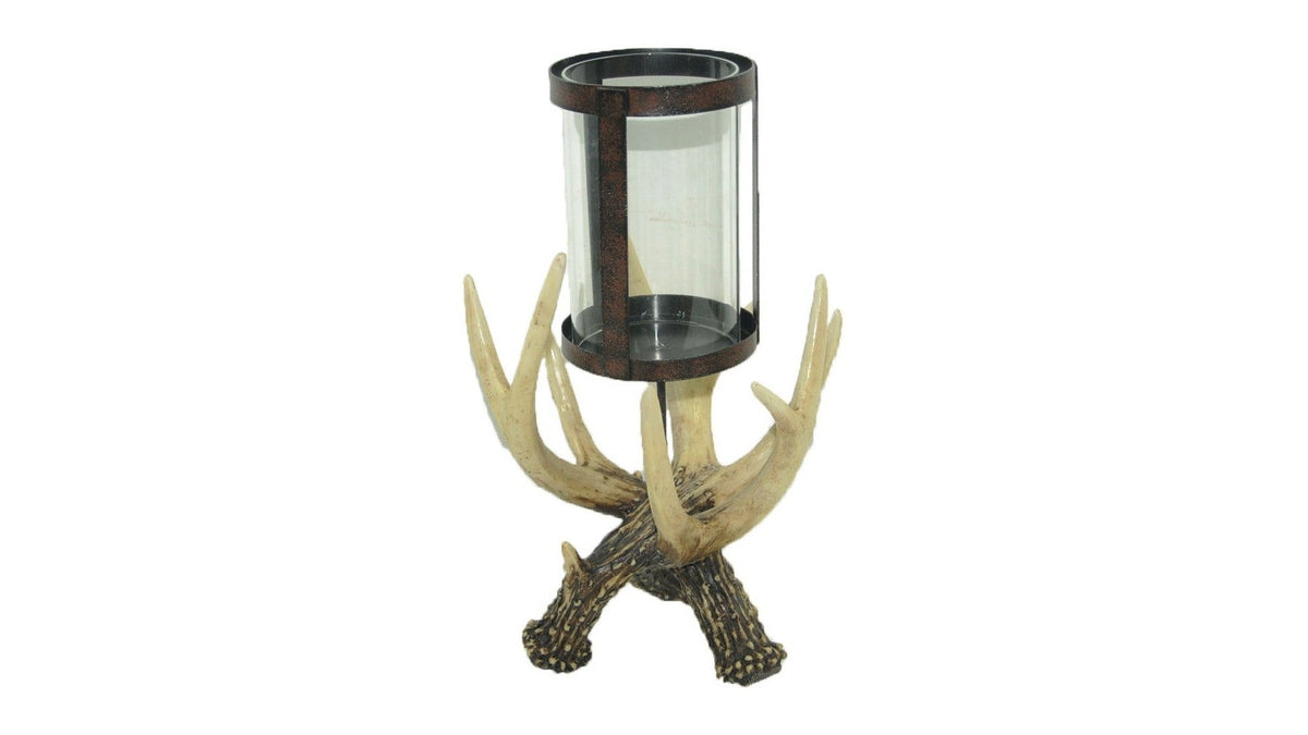 Antler - Hurricane Candle Holder 2 Per Carton - Tan / Brown