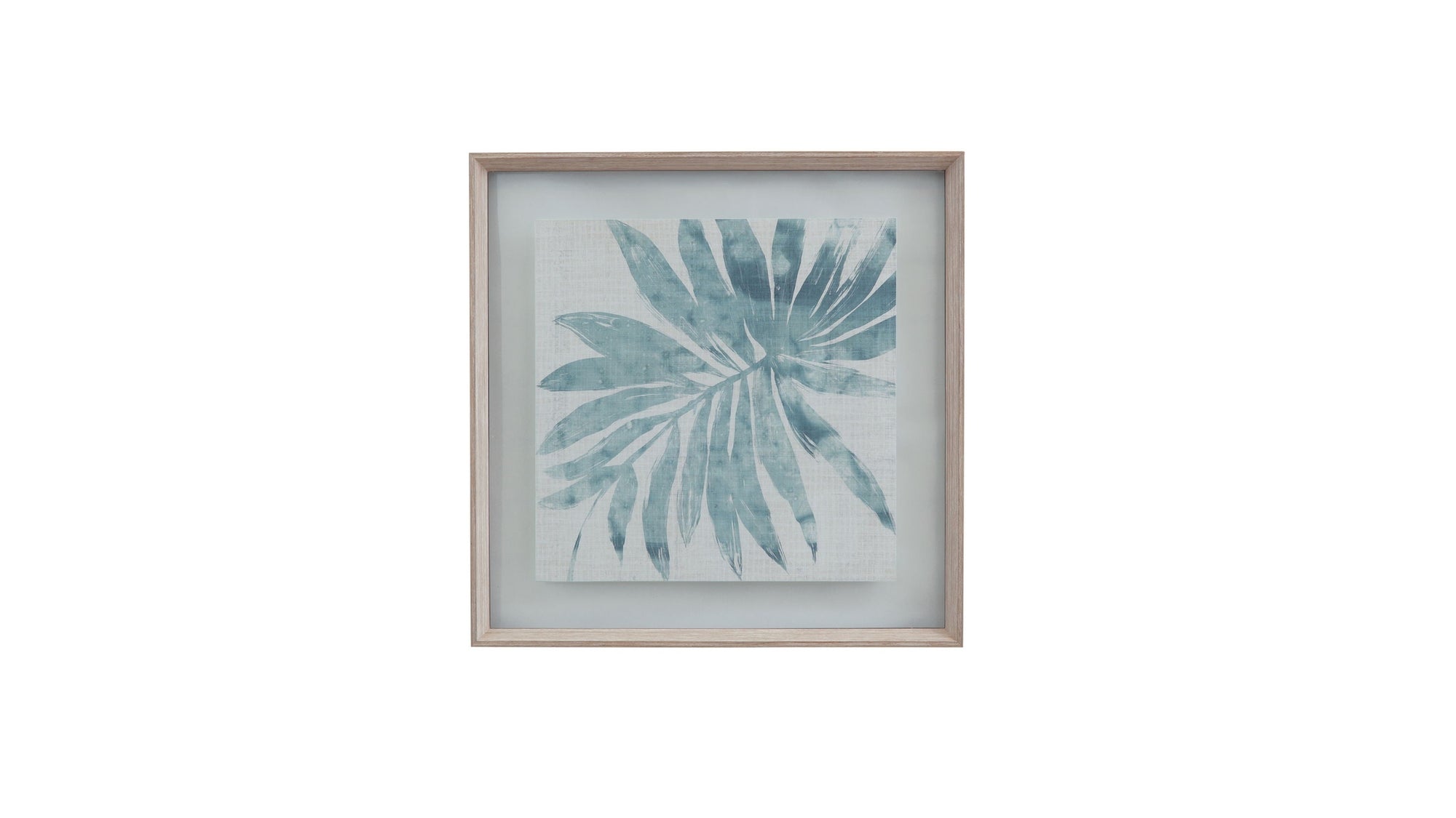Burlap Ocean Palm IX Framed Print - Light Blue