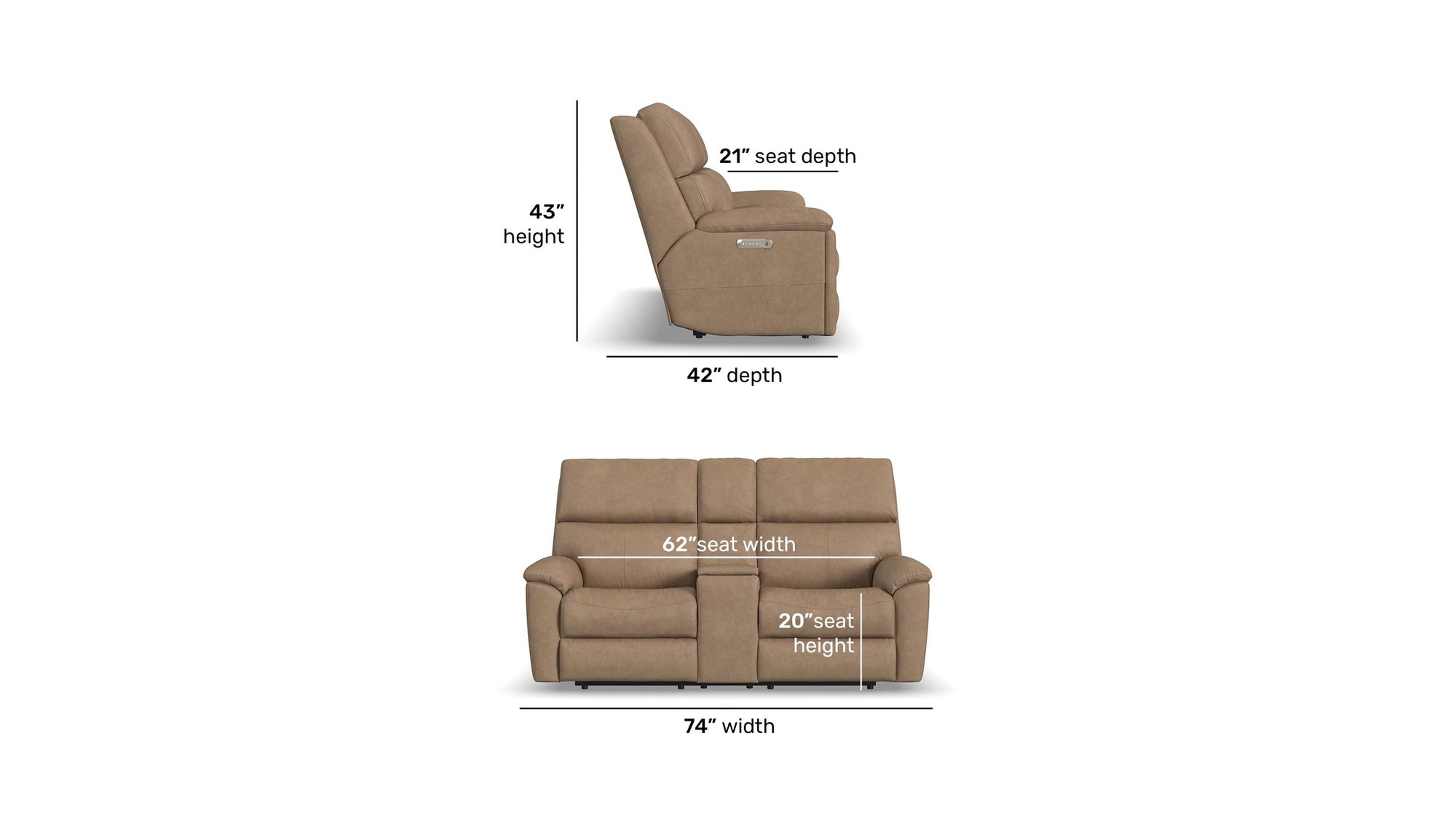 Porter - Power Reclining Loveseat With Console, Power Headrest, &amp; Lumbar