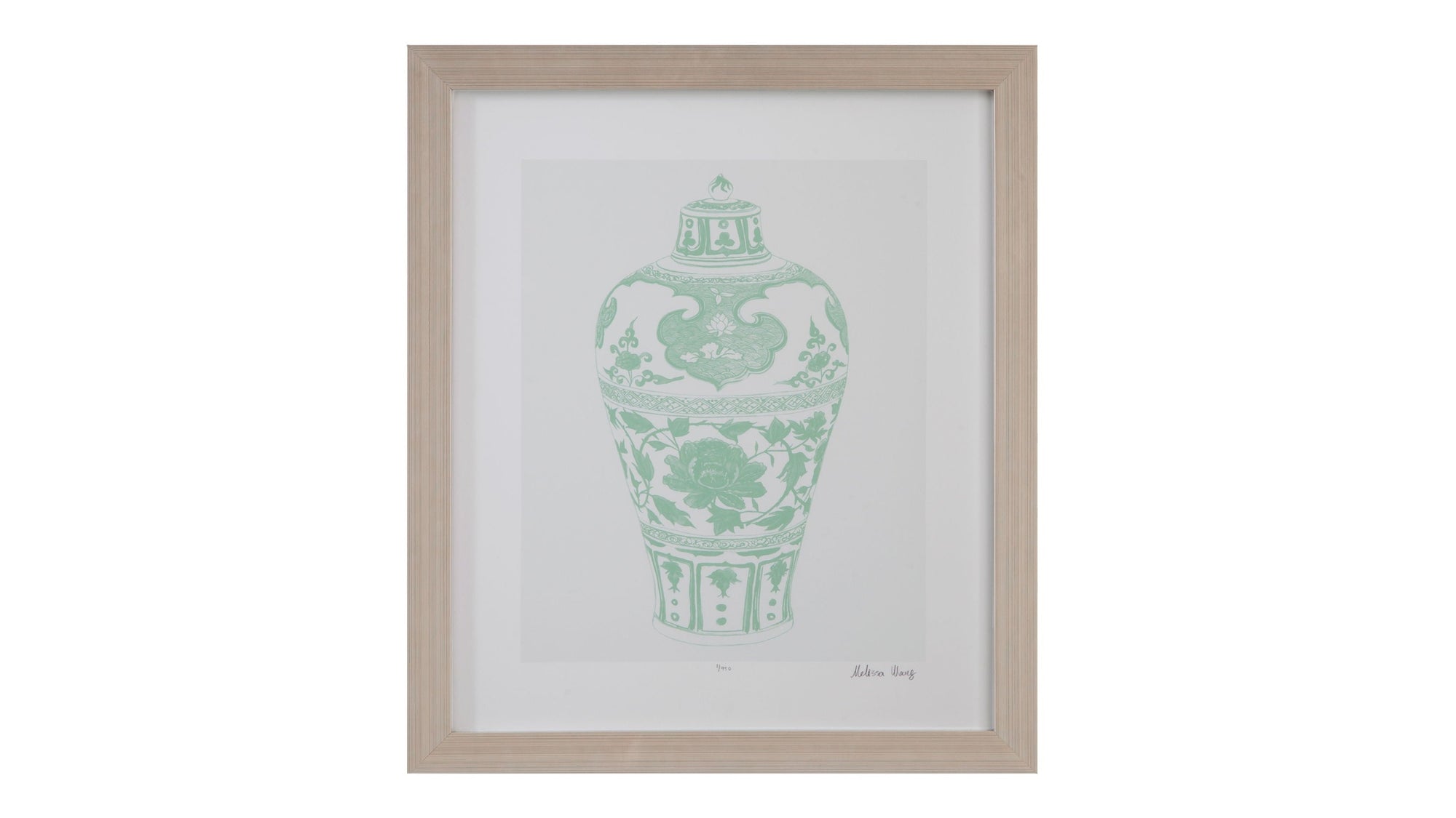 Mint Vases I Framed Print - Green / Beige