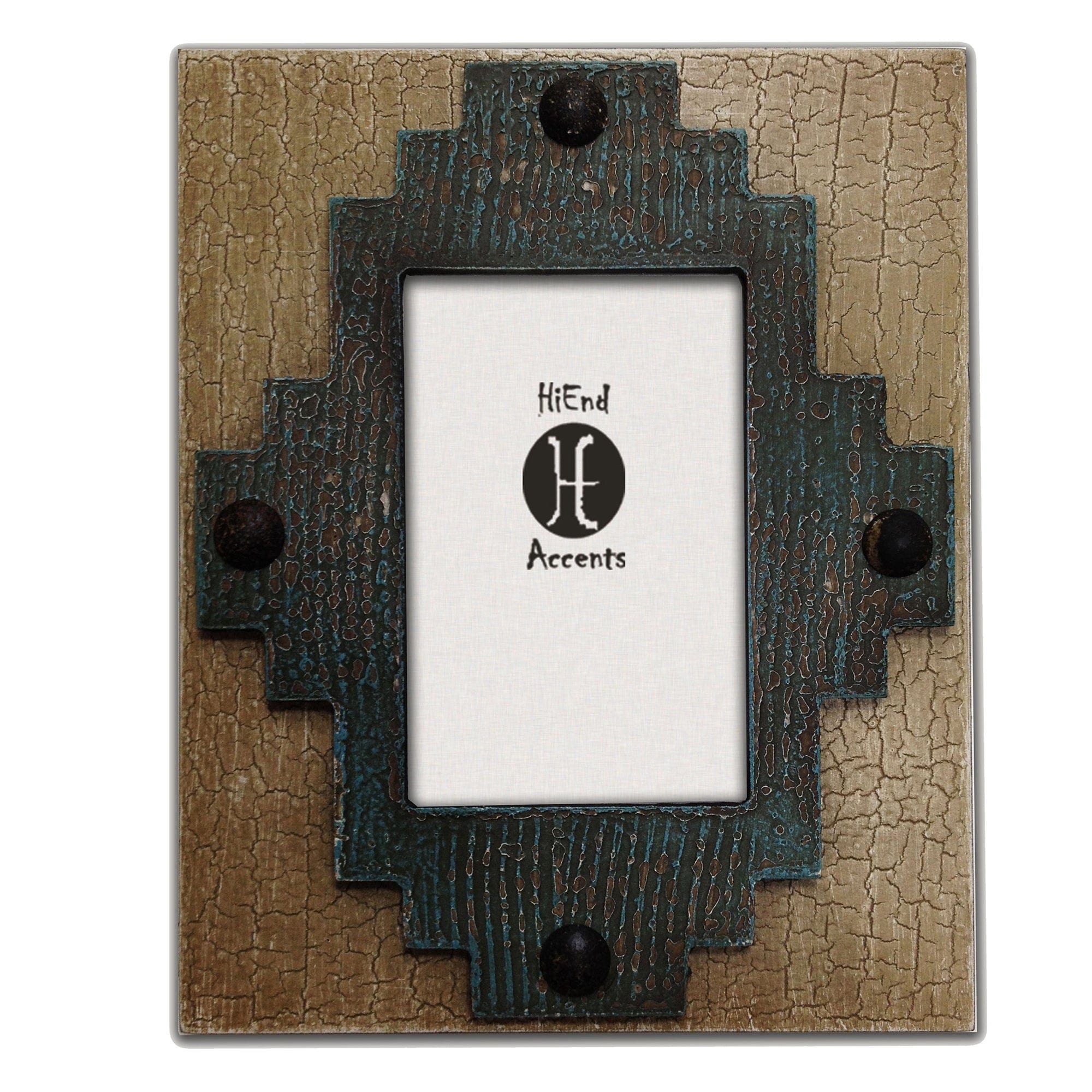 Picture Frame - 4" x 6" Santa Fe Center Picture Frame 4 Per Carton - Turquoise