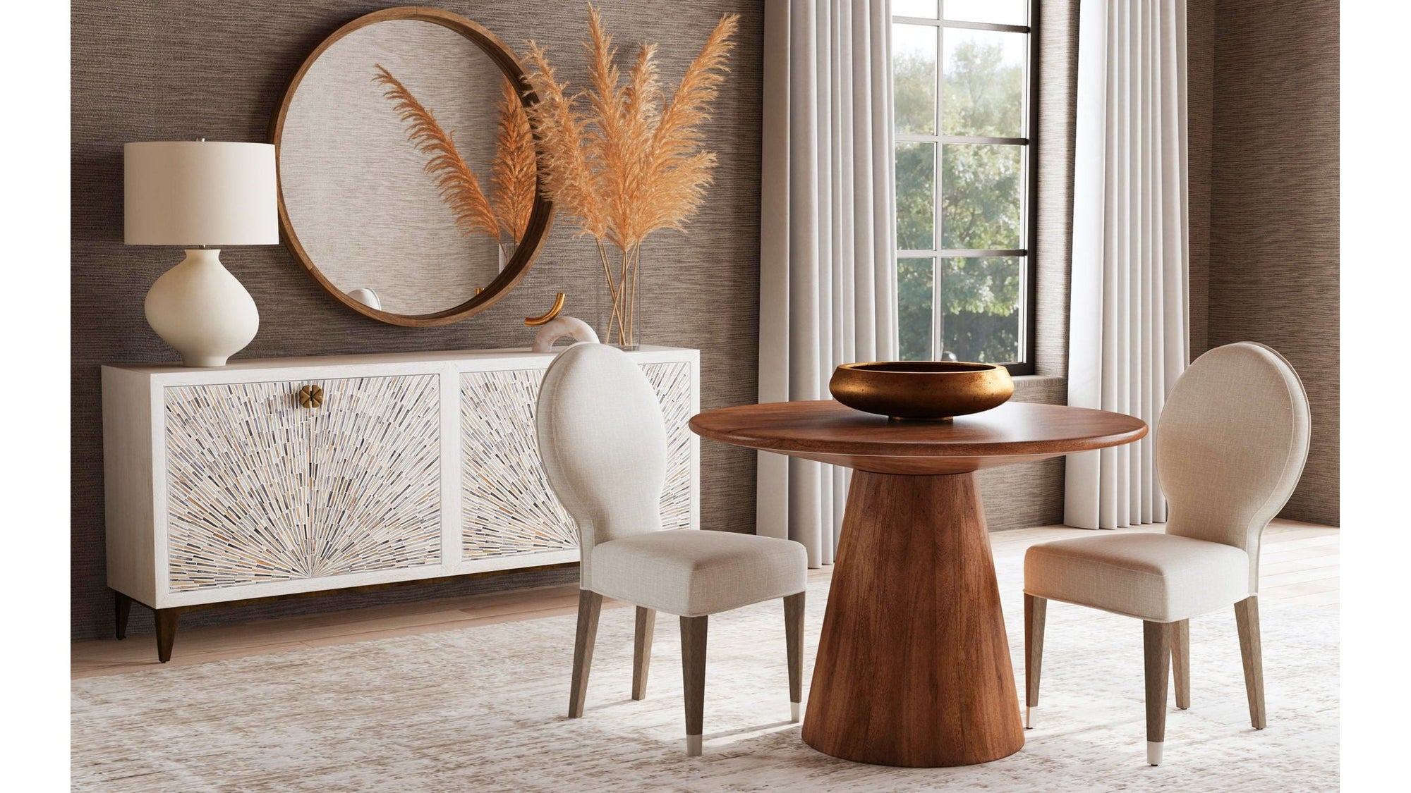 Farrah - Dining Chair - Light Oak Leg/Brushed Nickel Caps