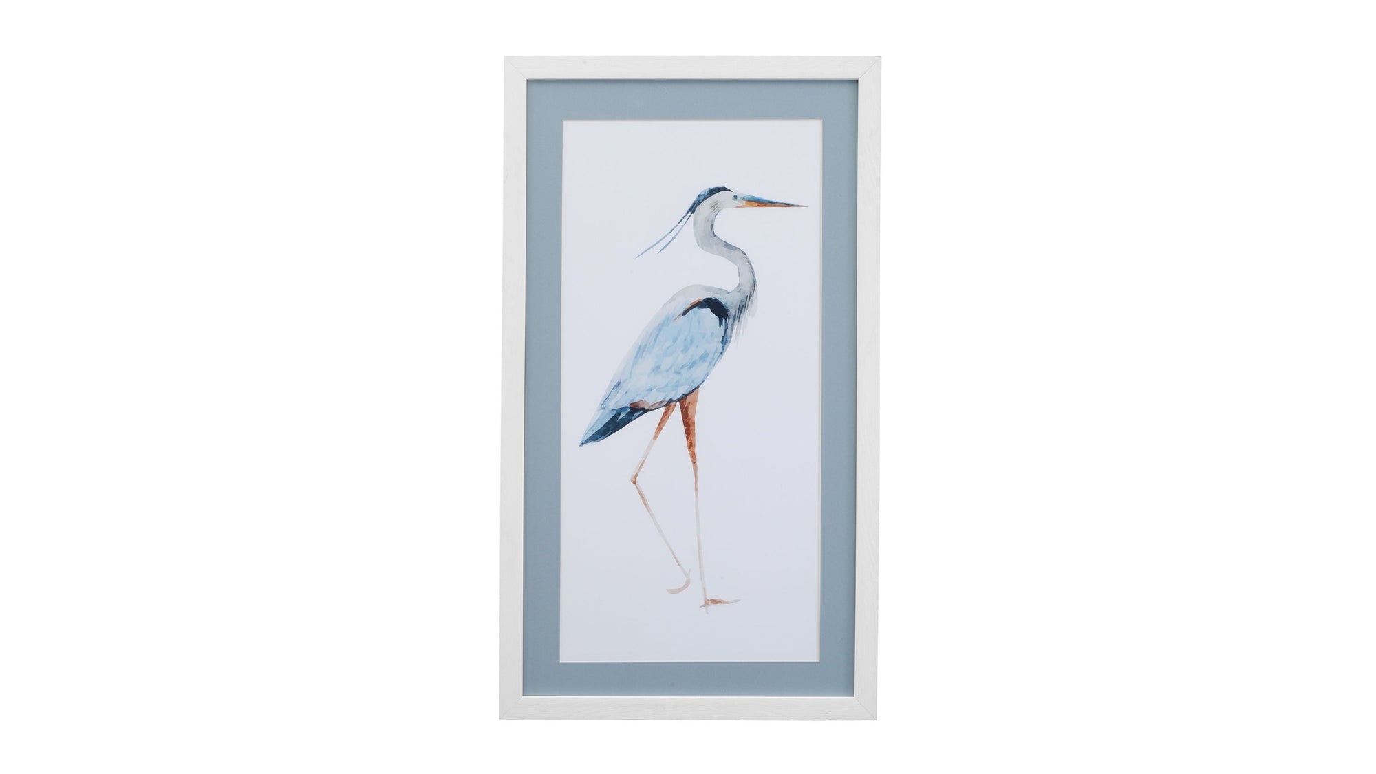 Heron I Framed Print - White