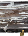 Rowman - Petrified Wood Accent Table - Bronze