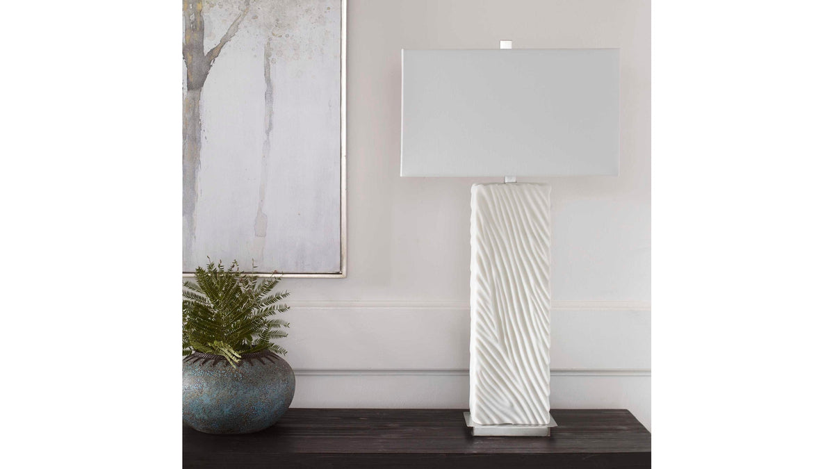 Pillar - Marble Table Lamp - White