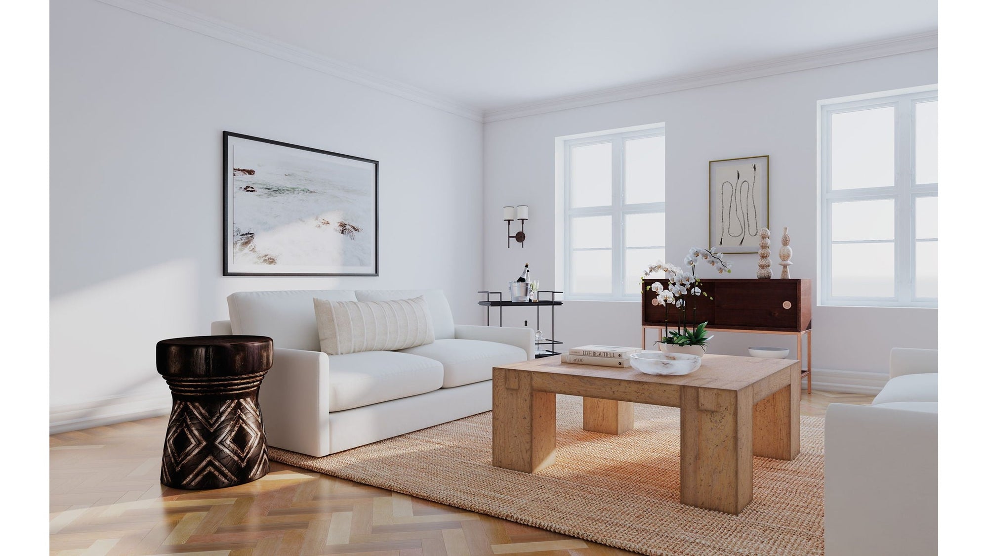 Commerce And Market - Carved Stump Side Table