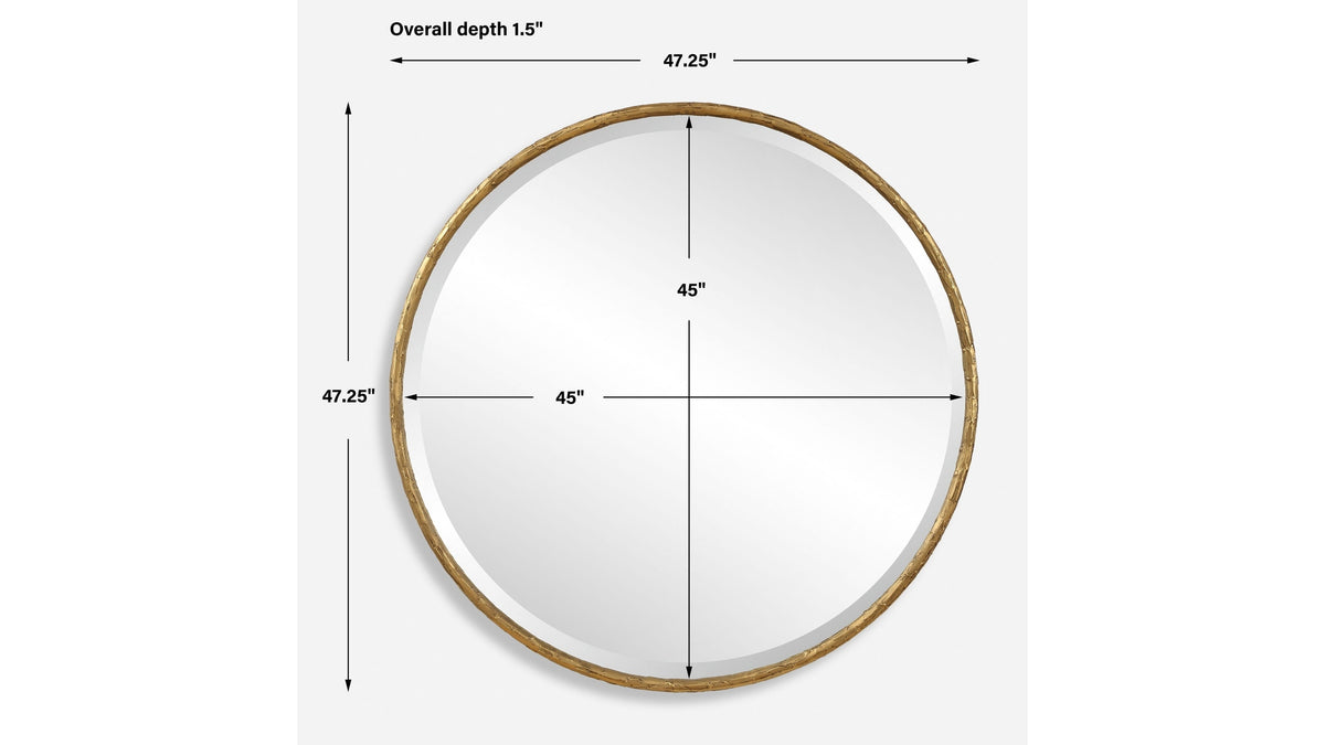 Sutton - Aged Gold Round Mirror