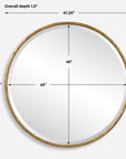 Sutton - Aged Gold Round Mirror
