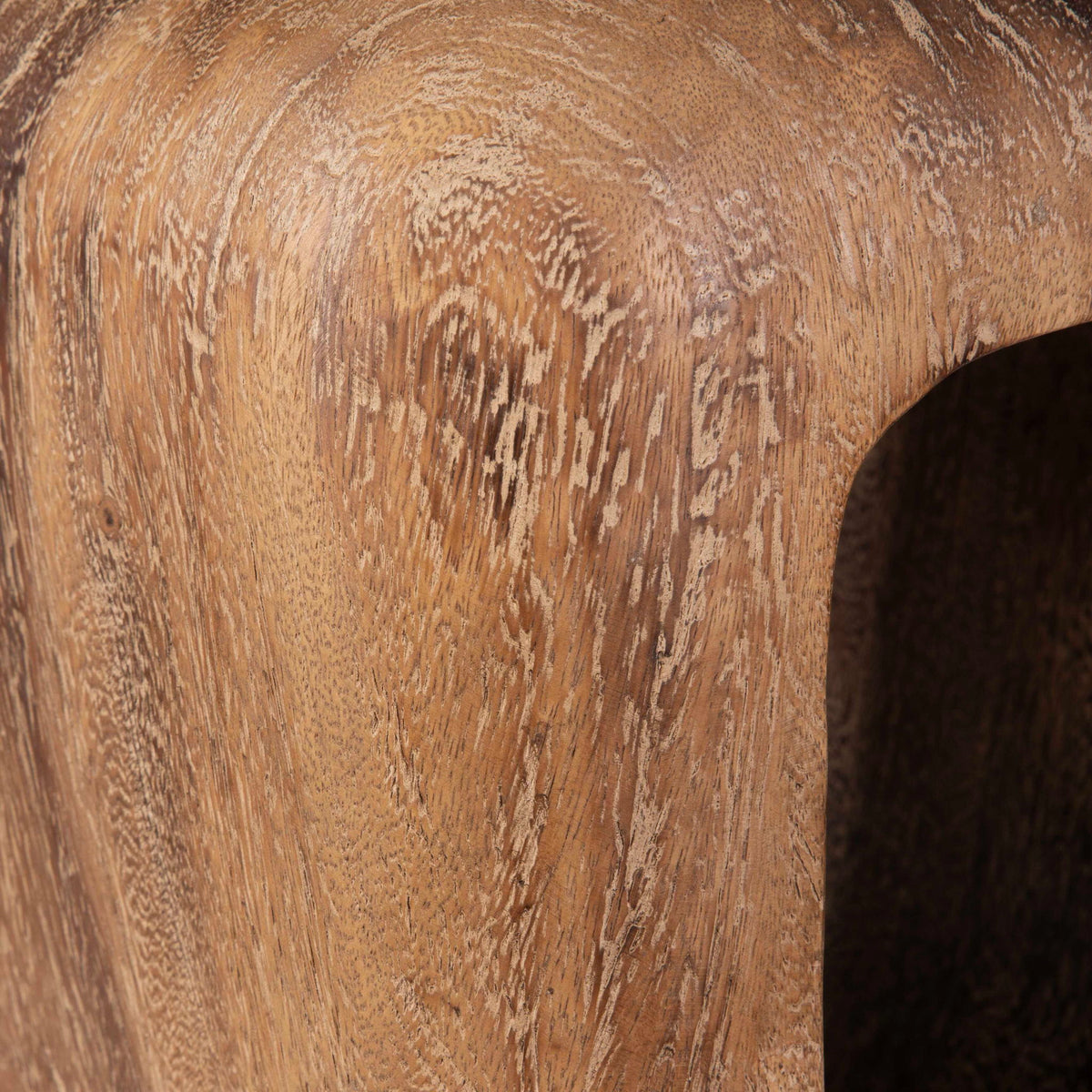 Loophole - Bleached Wash Accent Stool - Dark Brown