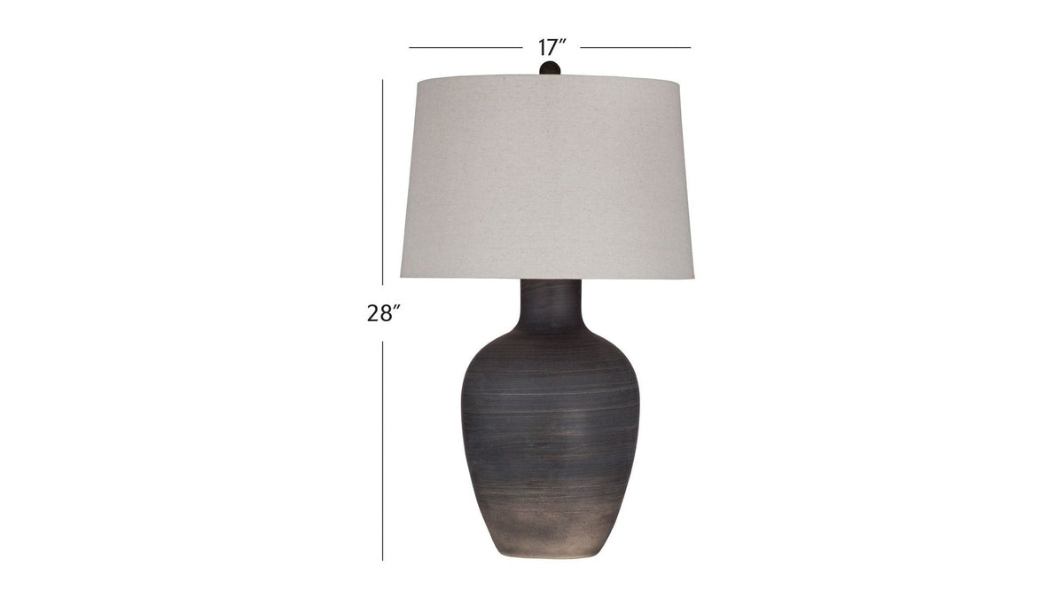Volga - Table Lamp - Dark Gray / Beige