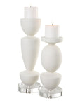 Lido - Stone Candleholders (Set of 2) - White