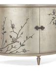 Melange - Marguerite 2-Door Demilune Chest - Pearl Silver