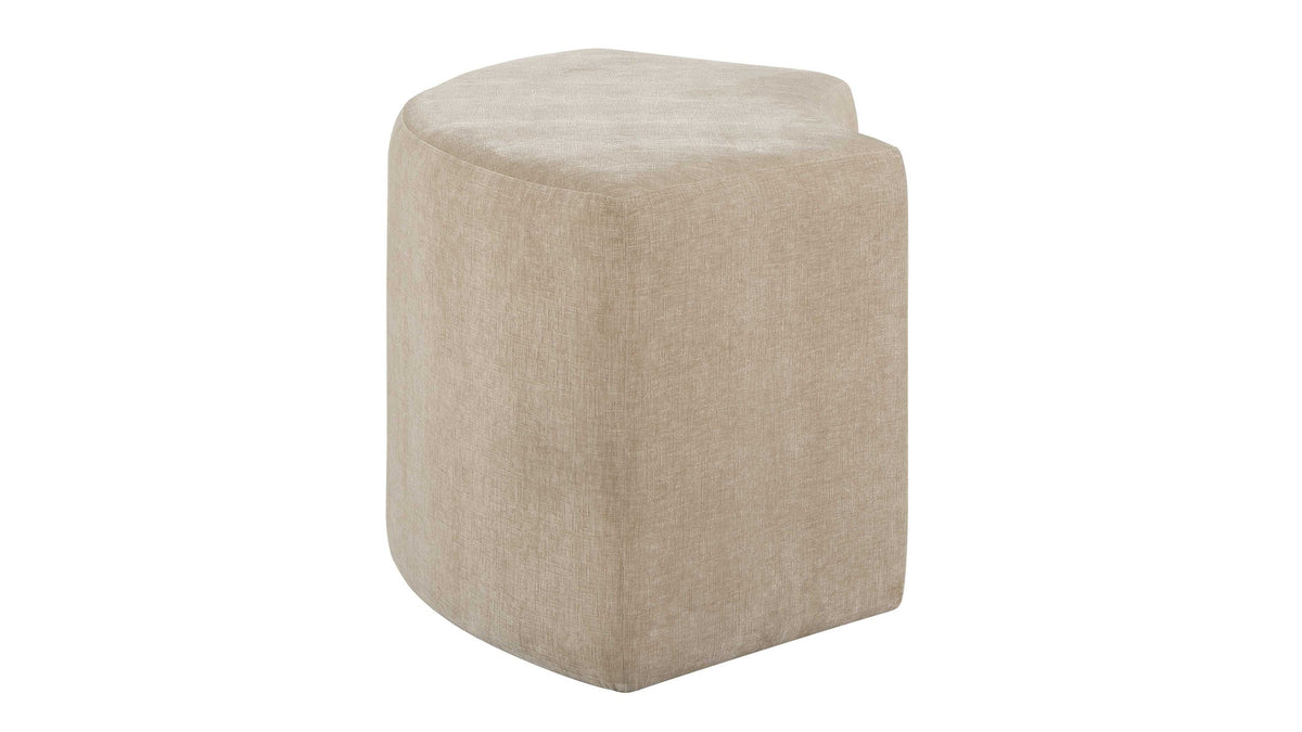 Khai - Rounded Plush Dining Bench - Brown