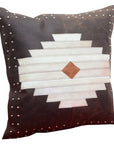 Genuine Leather - Leather & Hide Aztec Throw Pillow - Dark Brown