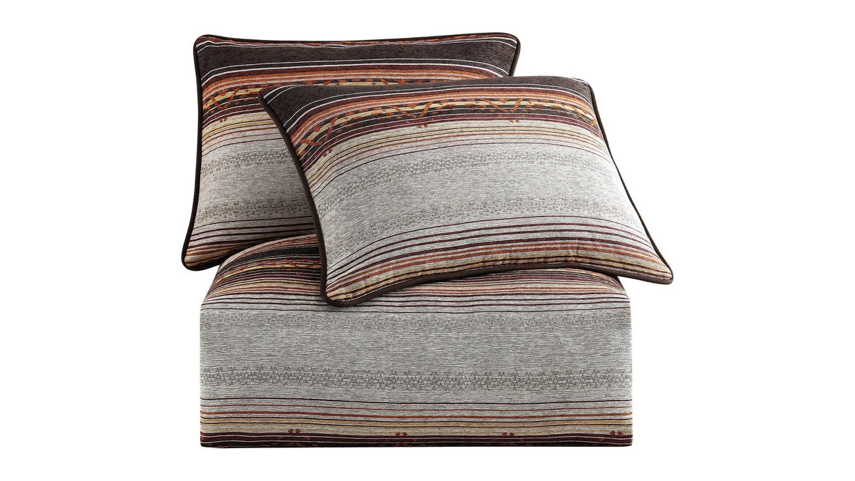Estes - Queen Chenille Duvet Cover Set Set of 3 - Copper