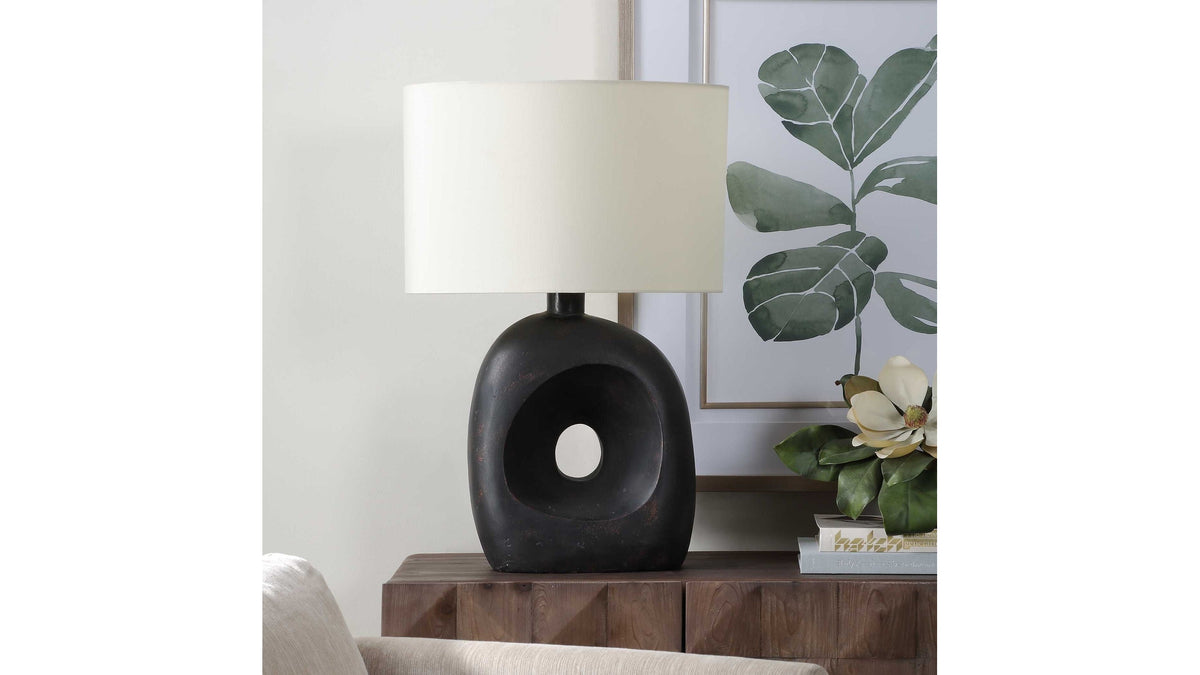 Peephole - Outdoor Bronze Table Lamp - Black