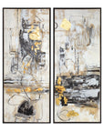 Life Scenes - Abstract Art (Set of 2) - Beige
