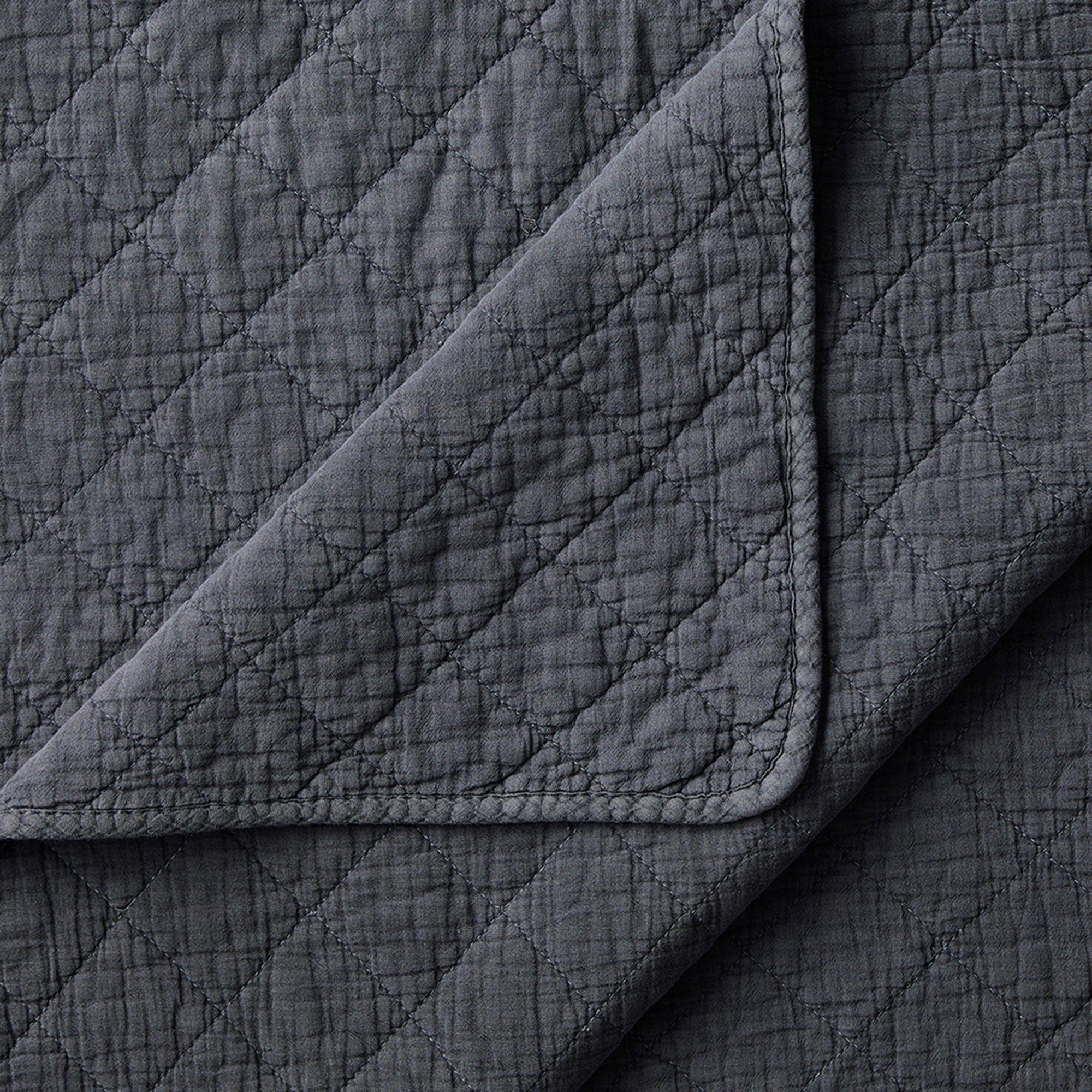 Cotton Gauze - Full/Queen Stonewashed Quilt - Charcoal
