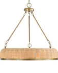 Ladakh - 9 Light Round Wicker Pendant - Gold