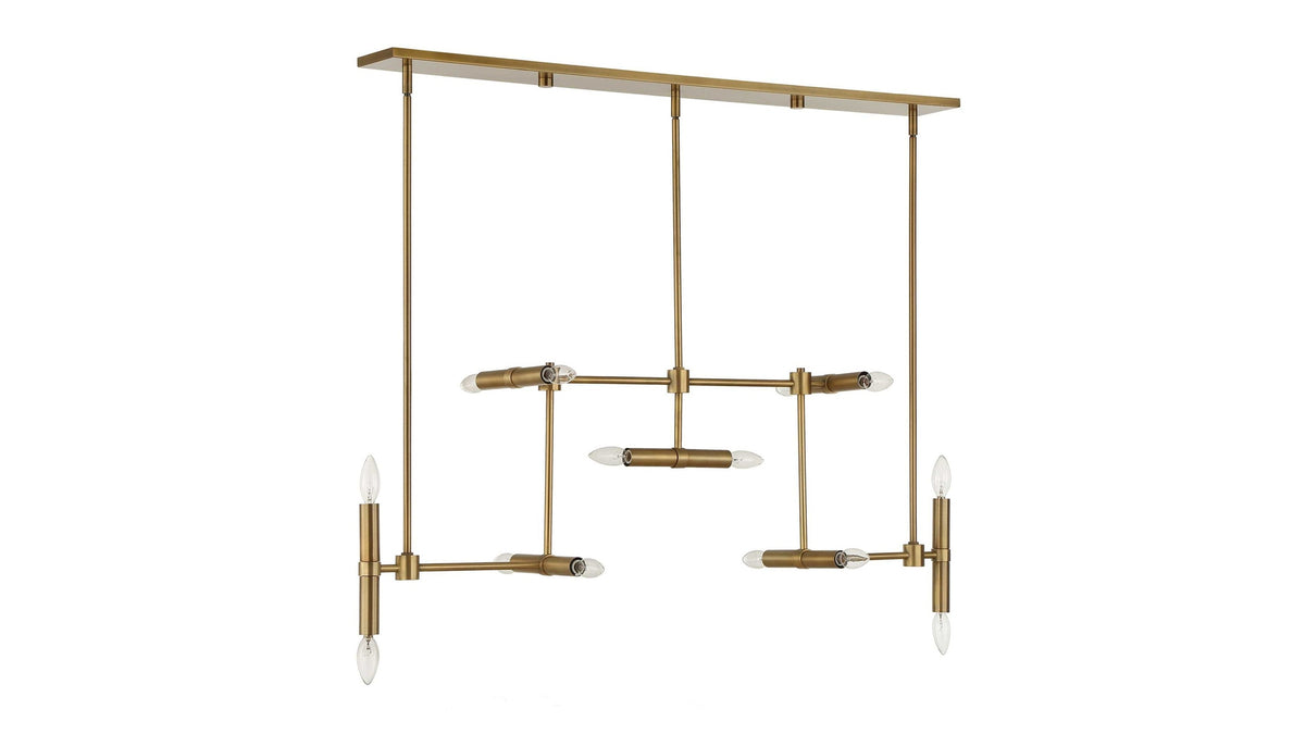 Cadre - 14 Light Modern Linear Pendant - Gold