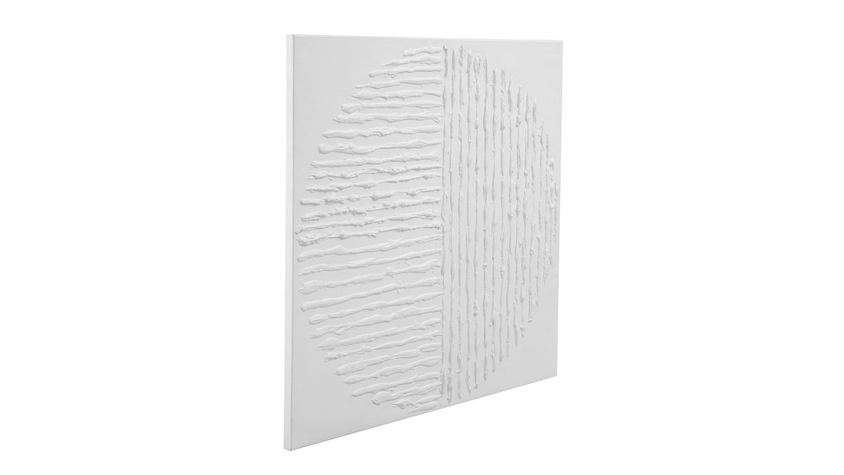 Textured Circle Canvas Art - White