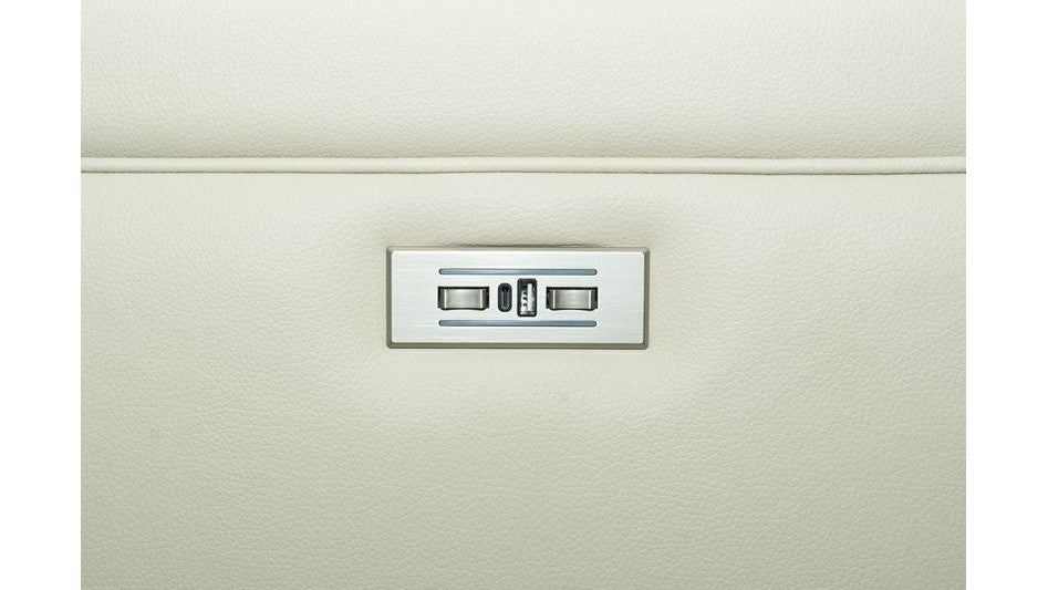 Gunner - Sofa Recliner With Power And Power Headrest - Almond